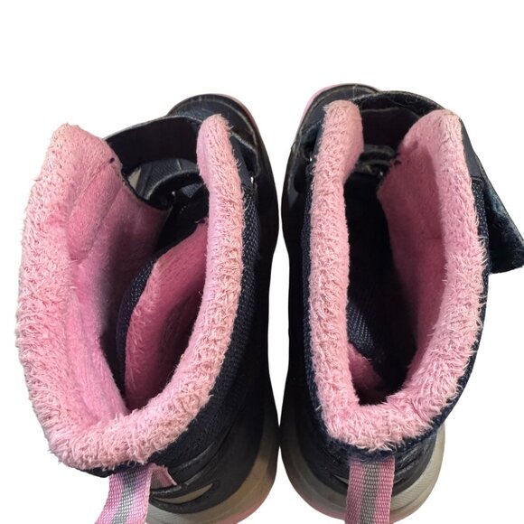 Kids High-Top Winter Boots Size 3 Hook and Loop Straps & Pink Lining - Picture 5 of 7